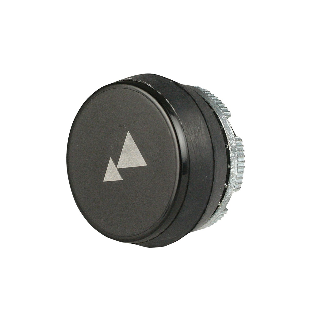 22mm Momentary Push Button | Black with White Down Left 45° Dual Speed Arrow Symbol for Counter Clockwise or Reverse Rotation | Compatible with P02, P03, PL, PLB and TLP Series Pendant Stations