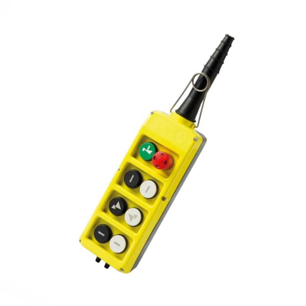 8 Button Crane Pendant, Double Row 8 Button Pendant Station With 2 Speed Front-Back, 1 Alarm, 1 Emergency Stop Buttons