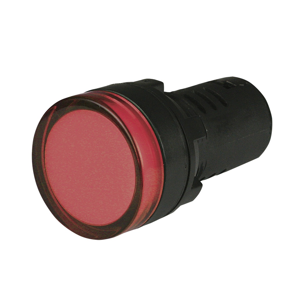 Red LED Panel Mount Indicator Light | 24V AC/DC | 22mA Cutout | Screw Termination | Integrated Lens | IP54 | UL Listed | Similar to ND16 LED Series
