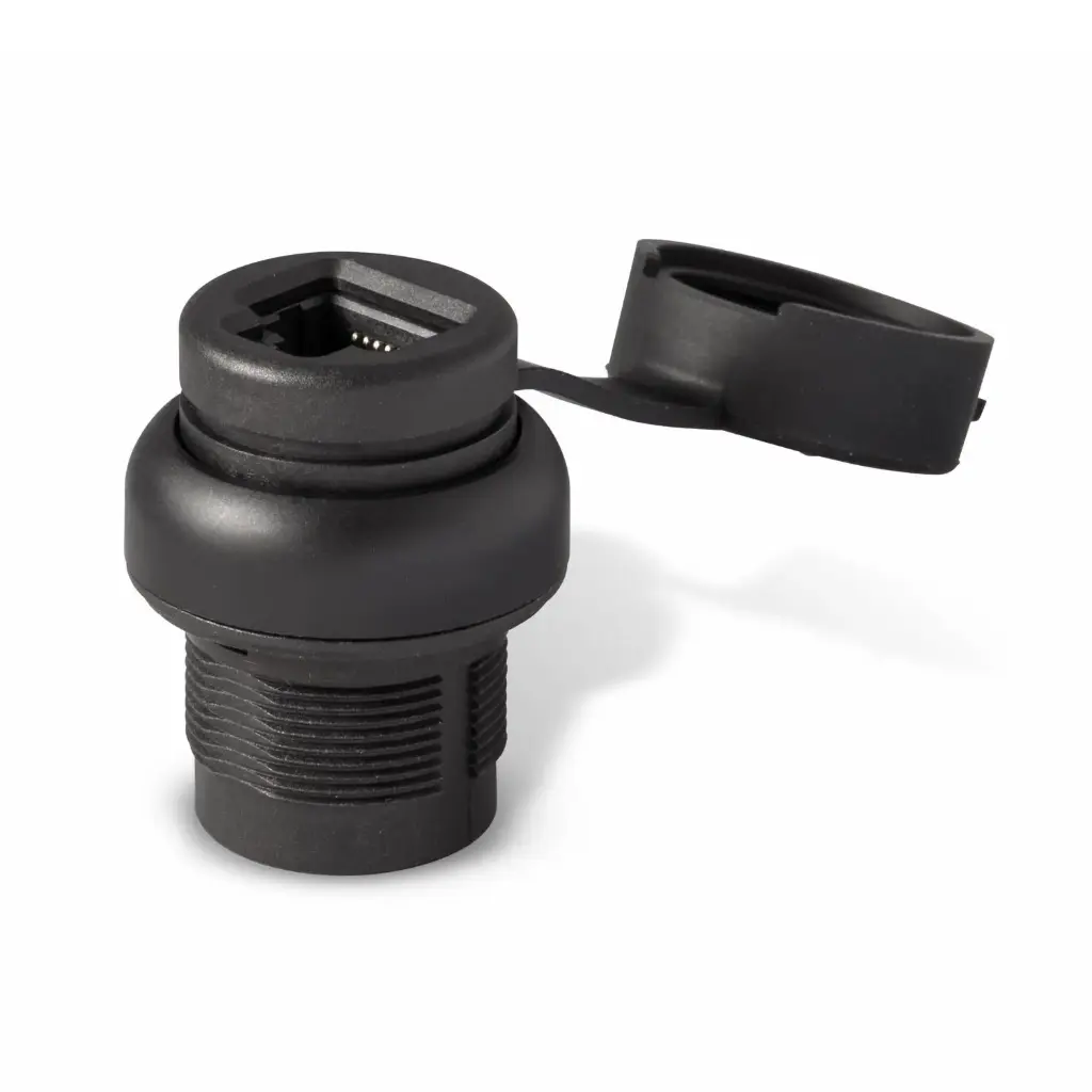 ASI PP2RJ45BL Bulkhead RJ45 Connector Cat5 | IP67, Panel Mount, Waterproof, Black Bezel | ASI-D100RJ45N is a replacement