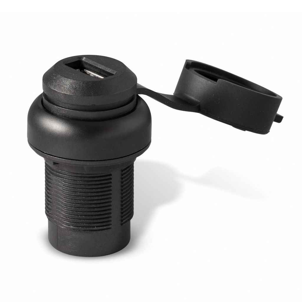 Waterproof USB 3.0 Bulkhead Connector | IP67 Rated | Black Bezel | Tamper-Proof Mount | 22mm Panel Hole
