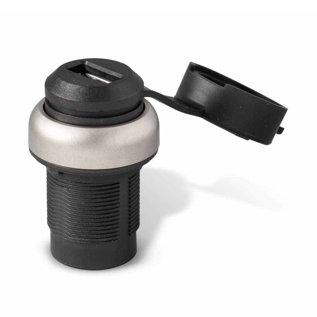 Waterproof USB 3.0 Bulkhead Connector | IP67 Rated | Nickel Bezel | Tamper-Proof Mount | 22mm Panel Hole | (OBSOLETE: USE ASI020PUSB)
