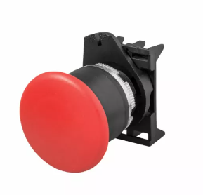 E-Stop Button: Push-to-Stop/Pull-to-Run, 40mm Red Button, 22mm Body, Contact Not Included