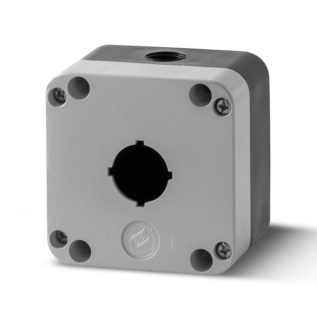 Push Button Enclosure, 1 Hole, 22mm Push Button Enclosure, Polycarbonate Nonmetallic Push Button Enclosure, Gray Top