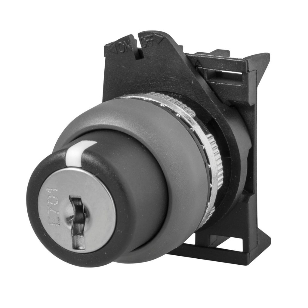 2 Position Key Selector Switch With Spring Return, 22mm Selector Switch With 45 Degree Key Turn, 2 Position Maintained