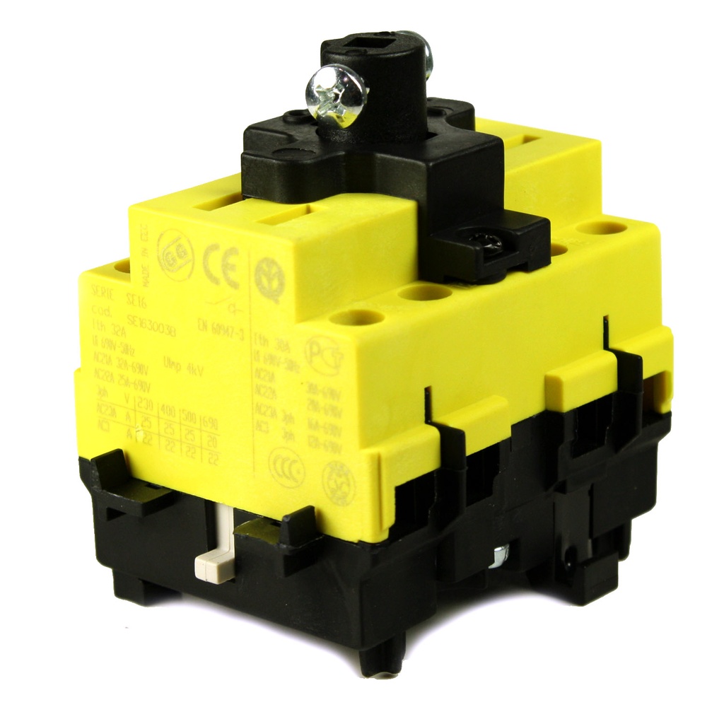 30A Rotary Disconnect Switch, Motor Disconnect Switch 30A, Panel Mount, 4 Pole, 2 to 15HP, UL508 Listed