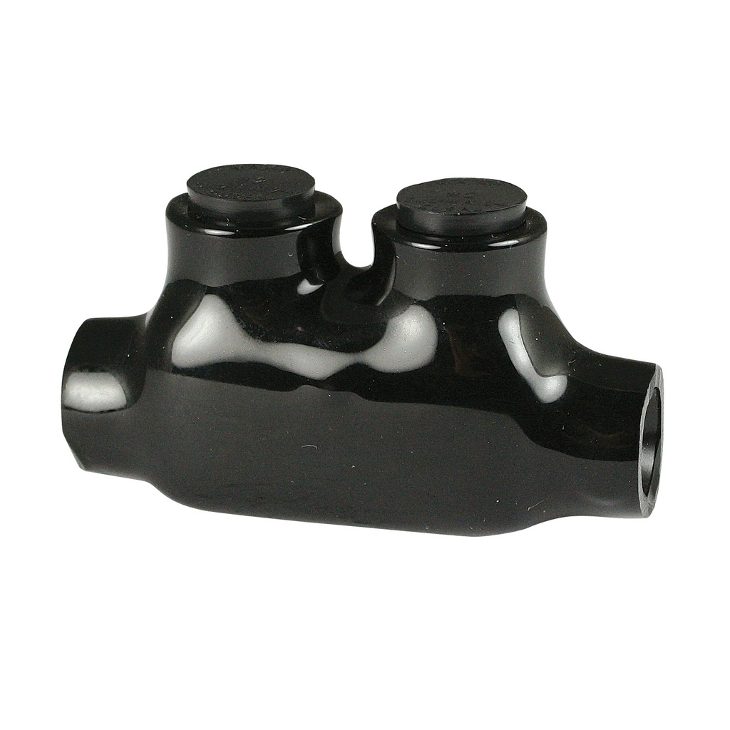 Inline Insulated Splice, 2 Port, 14 AWG - 2 AWG, 600V, Black Insulation, Single Side Wire Entry, UL Listed 486B