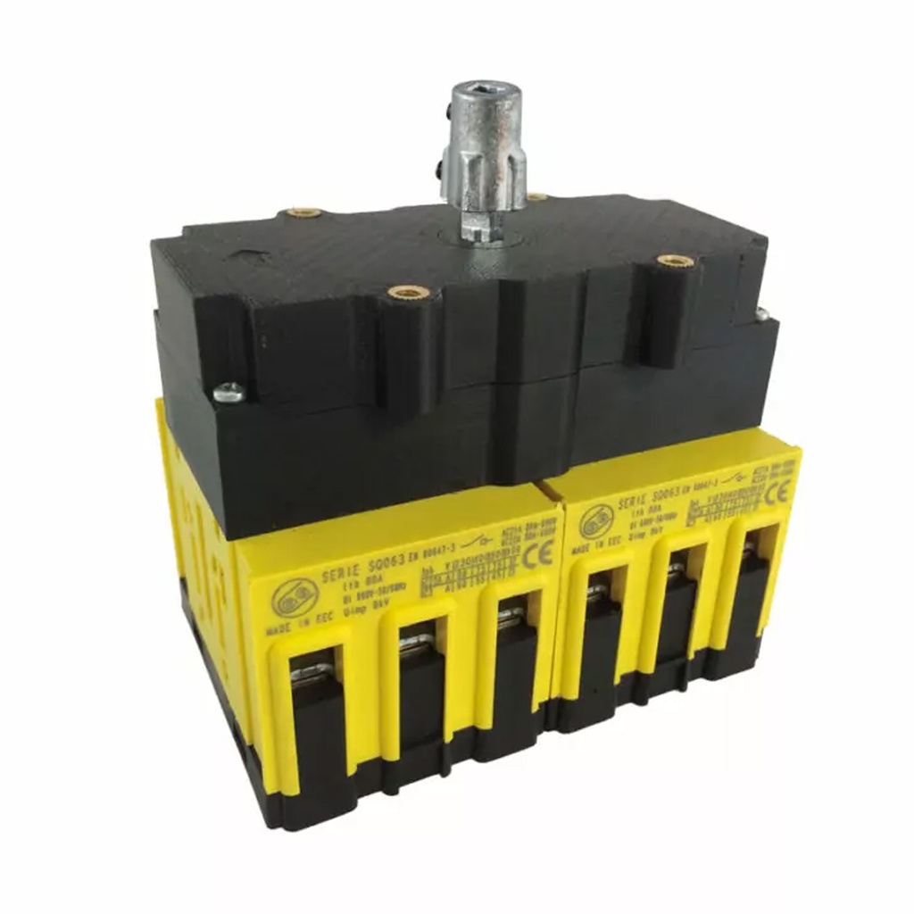 Panel Mount Rotary Disconnect Switch, 60 Amp, Changeover 3 Poles, Non Fused, DIN Rail Mount, UL508 Listed