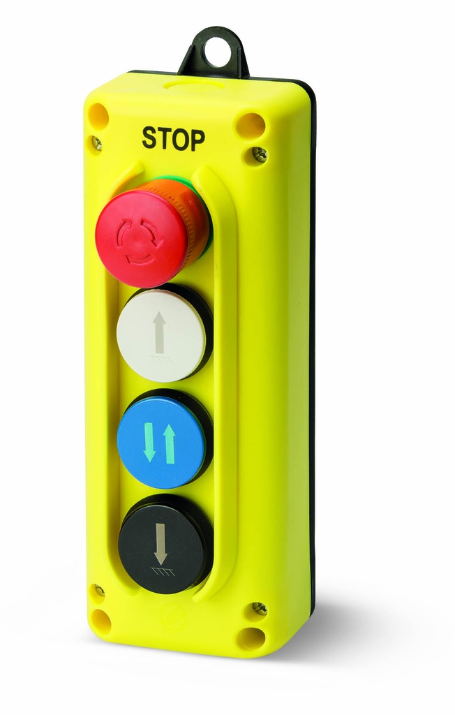 4 Button Pendant Station, E-Stop, Up, Common, Down Buttons