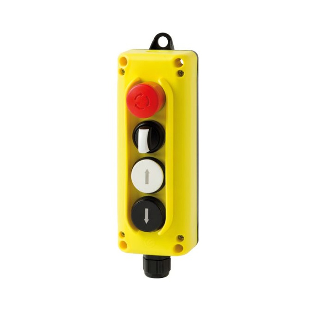 4 Button Pendant Station, 4 Button Control Station, Up-Down Buttons, 1 Selector Switch, 1 Emergency Stop, 1NC/3NO Contacts