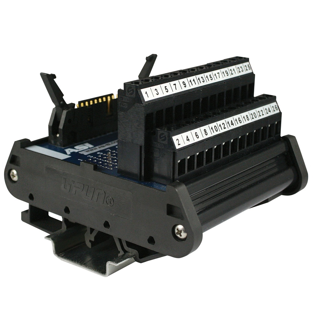 26-Pin IDC Ribbon Cable Connector to Screw Terminal Block Interface Module | 2.0A, 120V AC | 26-12AWG | DIN Rail Mount | IDC Breakout | Type IMRC26 | ASI 10004