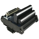 25-Pin Female D-Sub to Screw Terminal Block Interface Module | 2.5A, 120V AC | 26-12AWG | DIN Rail Mount | RS232 Breakout Board | Industrial Interface Module | ASI 11005