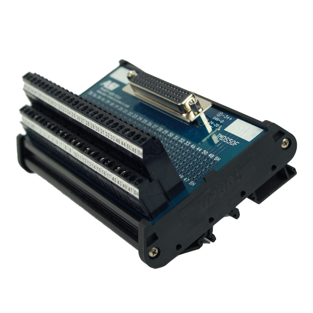 50 Pin Female D-Sub Connector to Screw Terminal Block Interface Module, DIN Rail Mount, 11009