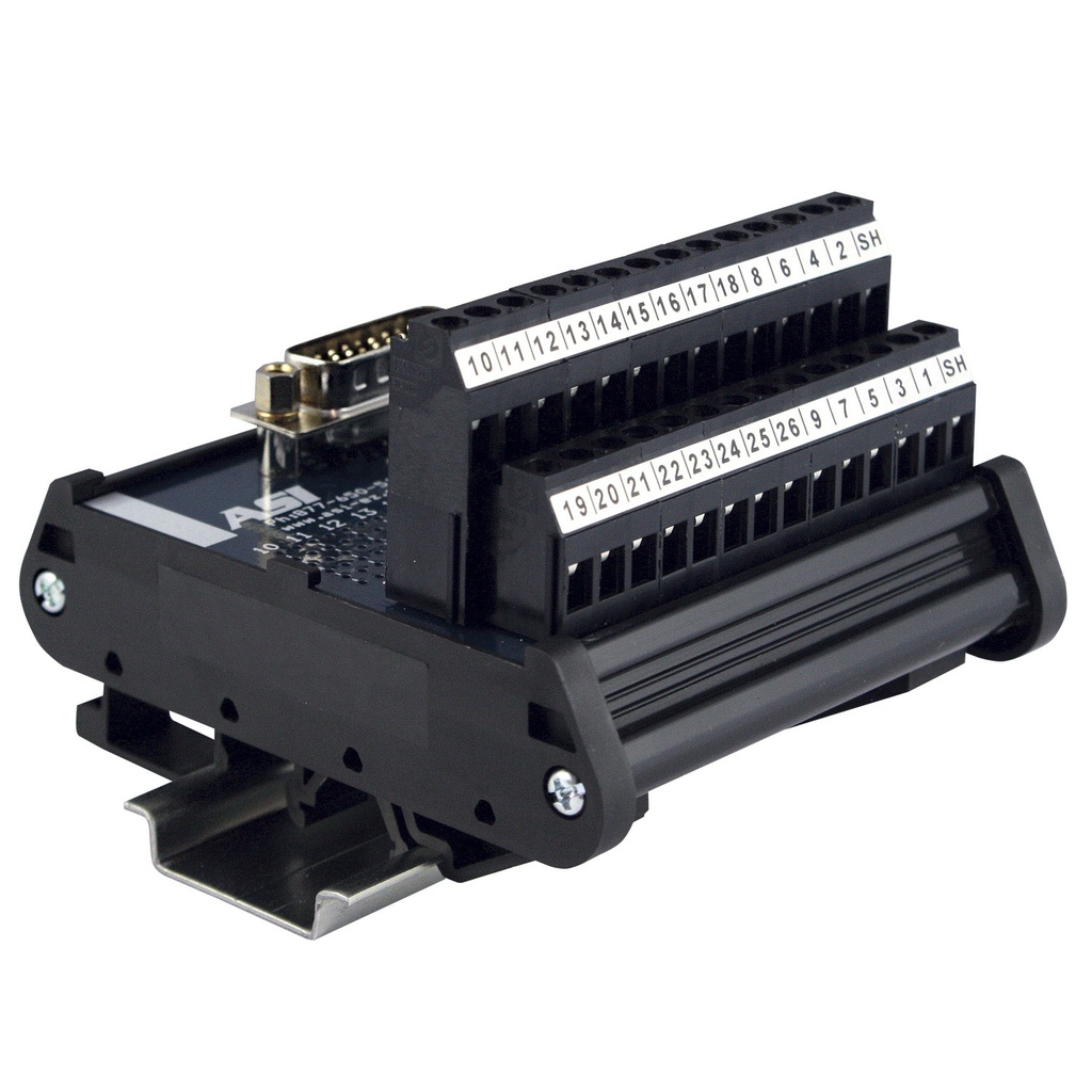 26 Pin D-Sub Connector To Terminal Block Interface Module, DIN Rail Mounted