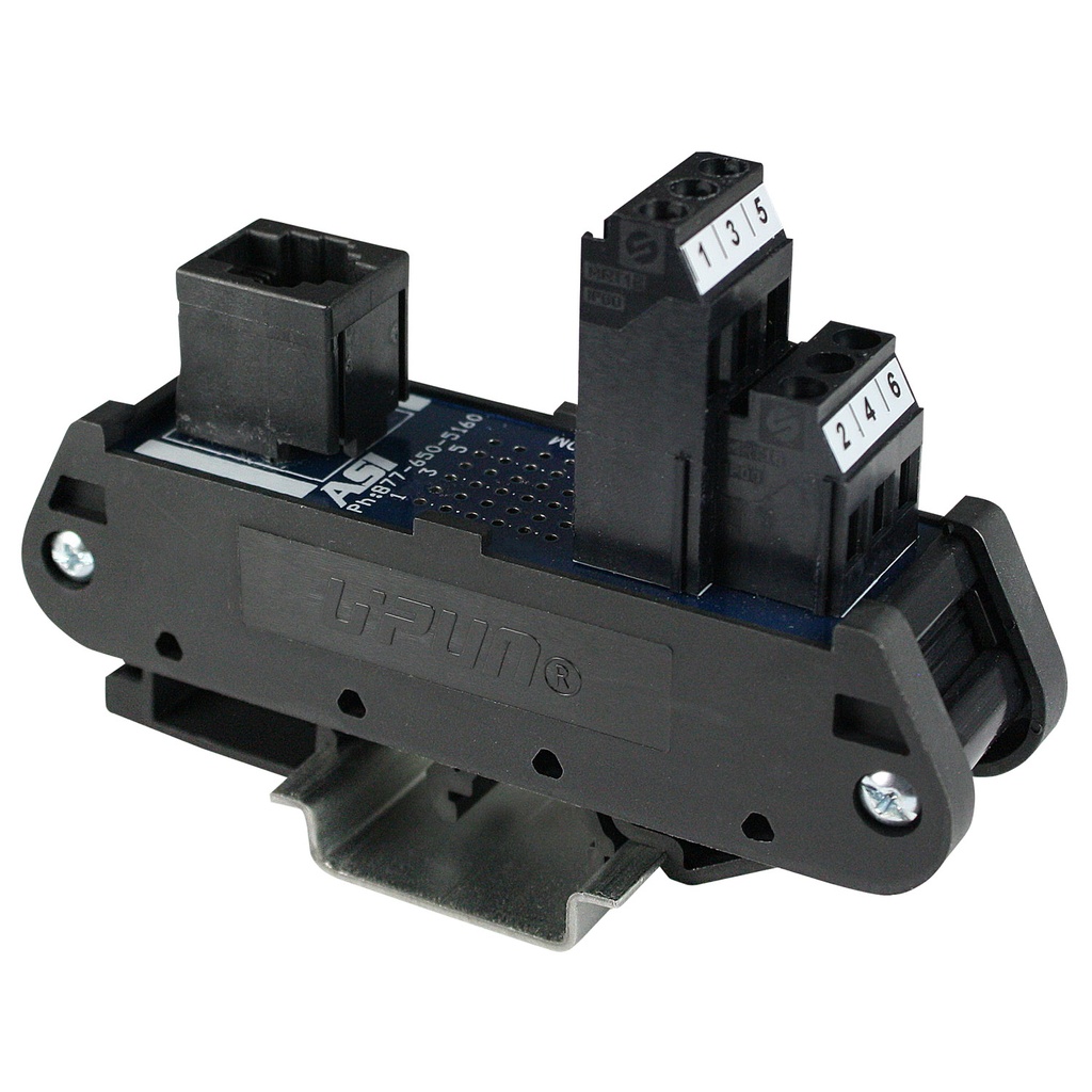 ASI 16000 RJ11 Breakout Board | DIN Rail Mount | RJ11 Connector with Double-Level Screw Terminal Blocks | Compact Industrial Interface