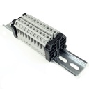 10 Gang Terminal Block Assembly with Jumpers, 24-8 AWG, 50 Amp, 300 Volt
