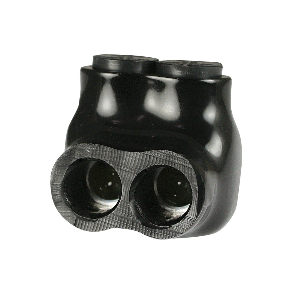 Insulated Multi Tap Connector |  2 Port | 14 AWG-2 AWG |  600V Class | Black Plastisol Insulation | Single Side Wire Entry | UL Listed 486B
