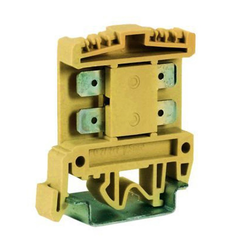 Push-On Tab Connection Feed-Thru Universal Mounting for both PR/DIN and PR/3 Rails Terminal Block to 14 AWG, 4-Circuit