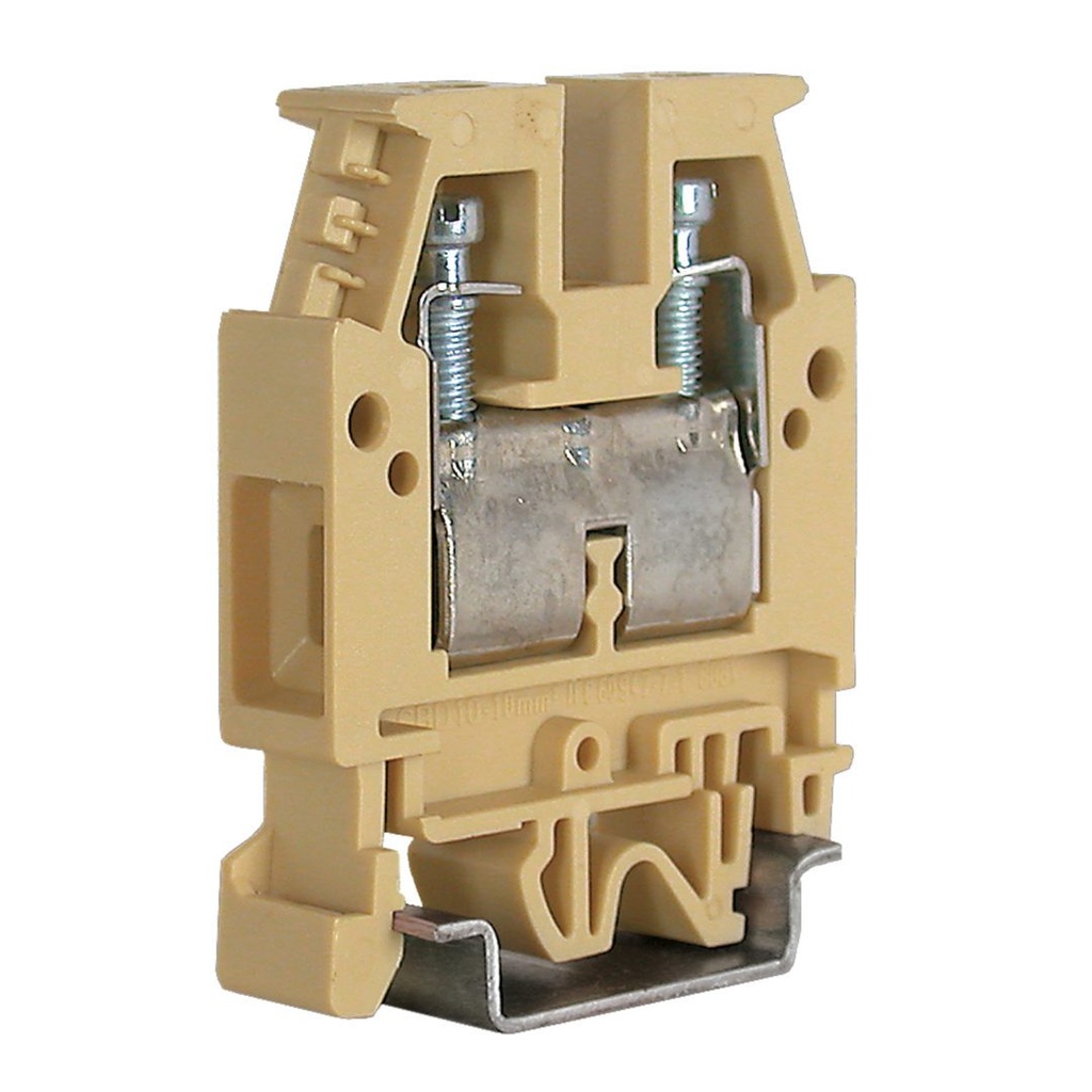 Screw Clamp Connection, 1-Level Feed-thru DIN Rail Terminal Block, 20-10 AWG