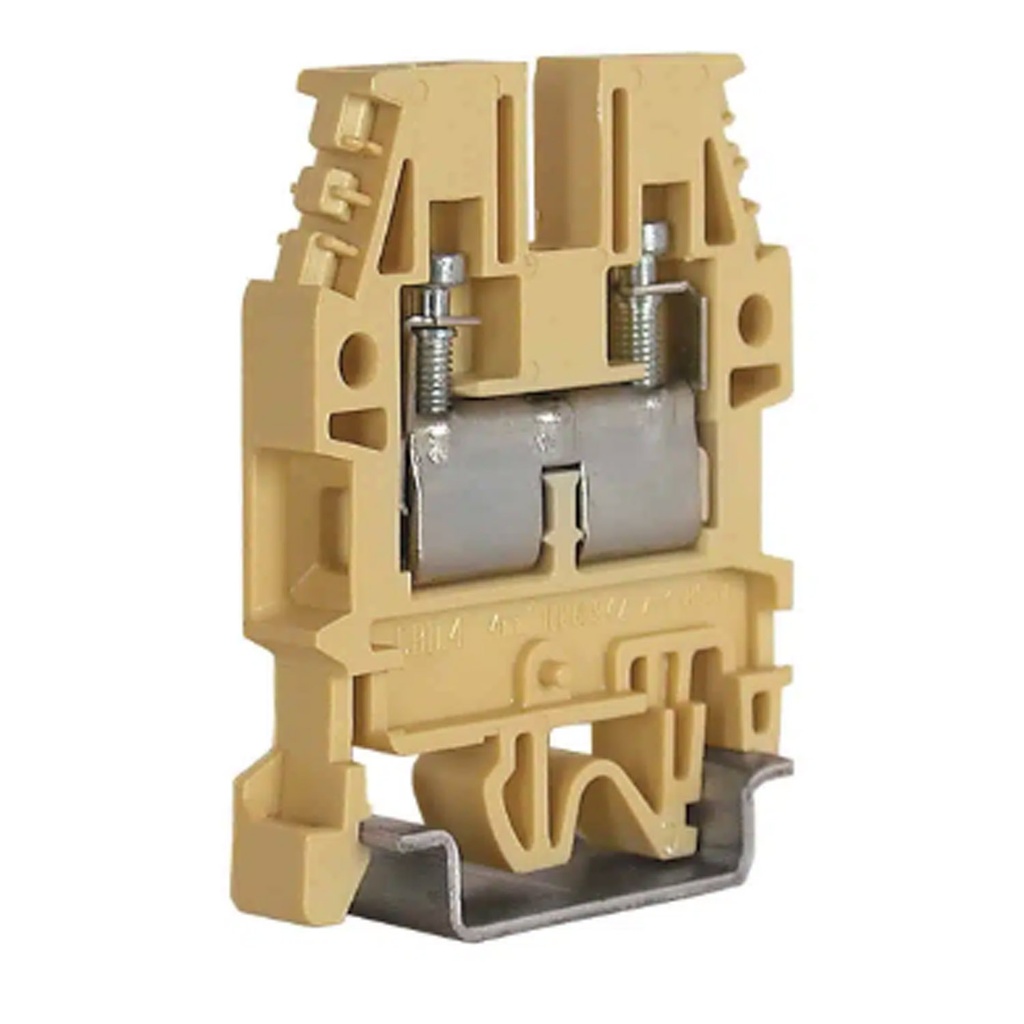 DIN Rail Feed Through Terminal Block, Screw Terminal Block With 30 Amp, 20-10 AWG, 600V, UL Rating, 6.5mm Width 