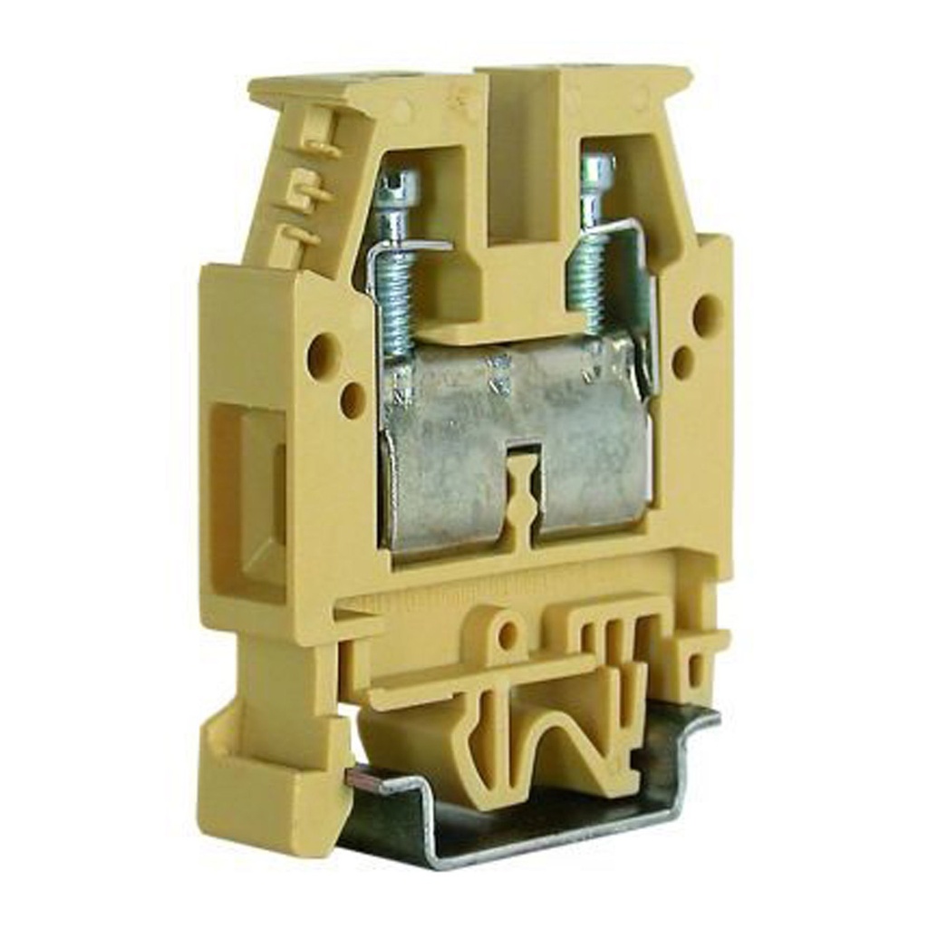 DIN Rail Feed Through Terminal Block, Screw Terminal Block With 60 Amp, 20-6 AWG, 600V, UL Rating, 10mm Width 