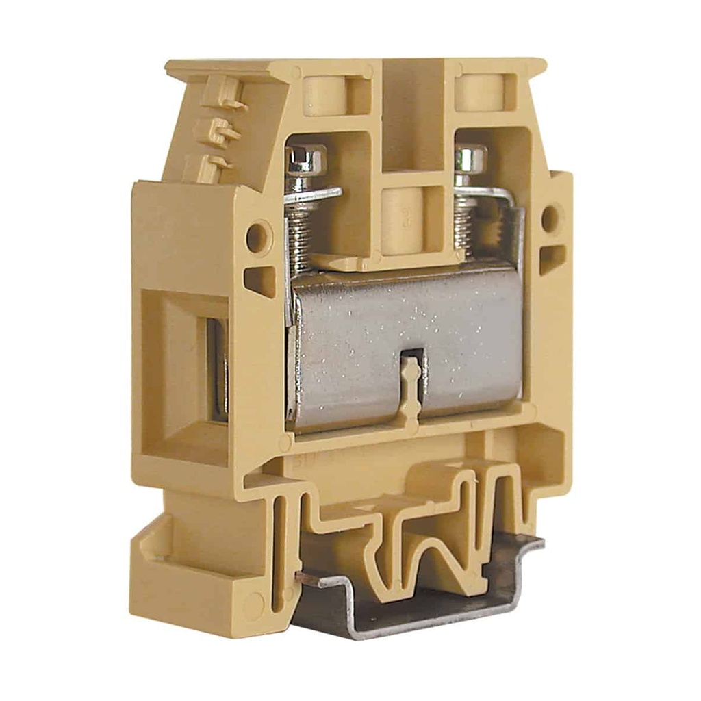 DIN Rail Feed Through Terminal Block, Screw Terminal Block With 125 Amp, 16-1 AWG, 600V, UL Rating, 16mm Width 