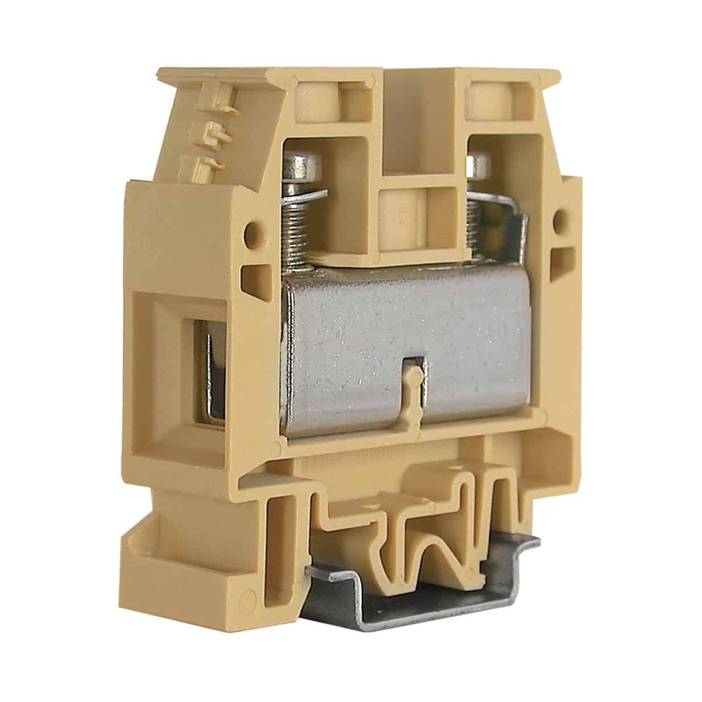 DIN Rail Feed Through Terminal Block, Screw Terminal Block With 130 Amp, 16-1 AWG, 600V, UL Rating, 18mm Width 
