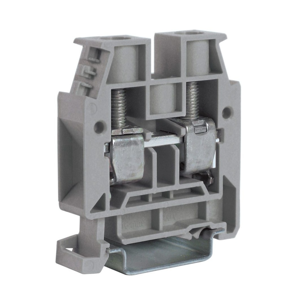 DIN Rail Screw Terminal Block, Feed Through Terminal Block, 2 Wire, 100 Amp, 16-3 AWG, 600V, 12mm Wide, 