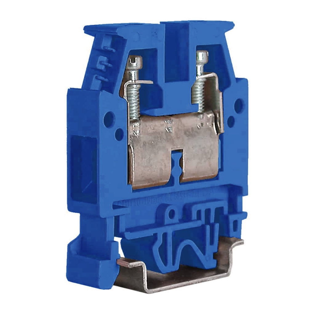 Exe Blue DIN Rail Screw Terminal Block, Screw Terminal Block With 60 Amp, 20-6 AWG, 600V, UL Rating, 10mm Width 