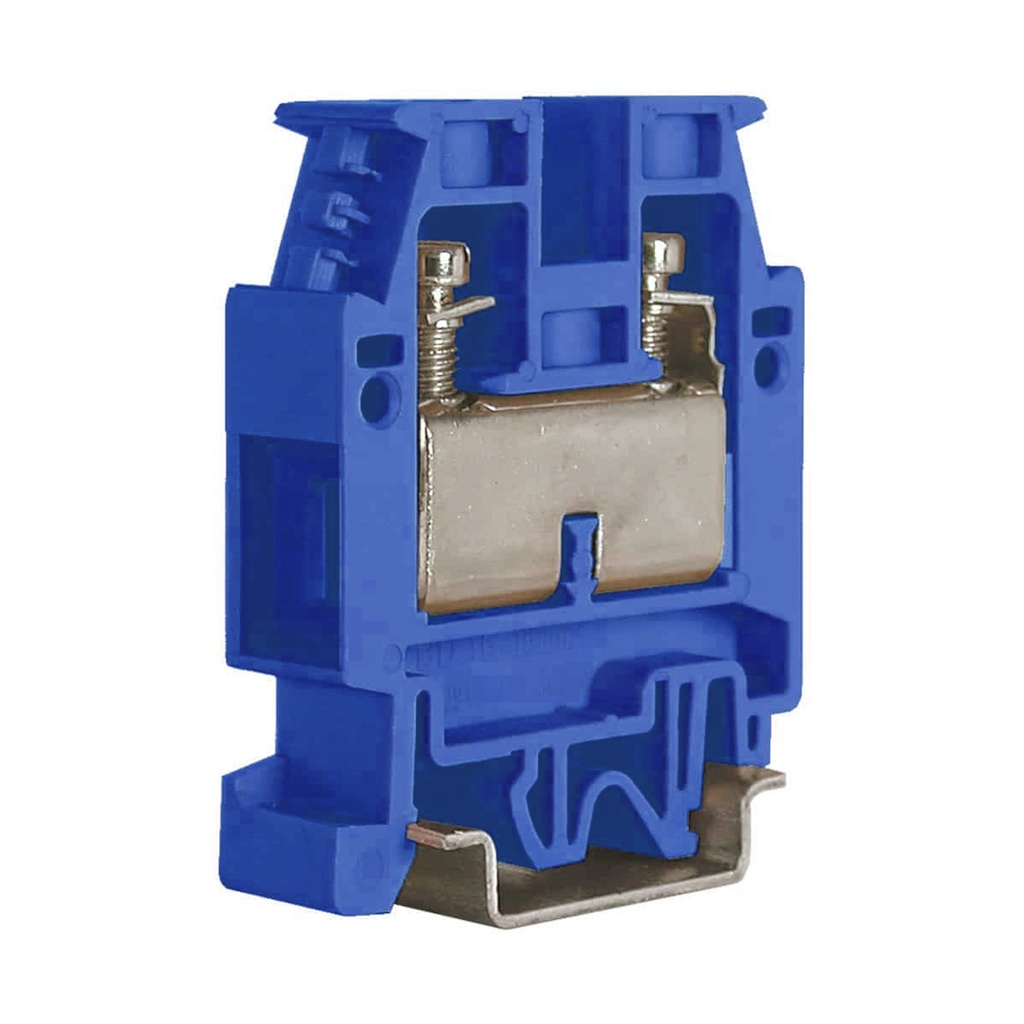 Exe Blue DIN Rail Screw Terminal Block, Screw Terminal Block With 100 Amp, 20-3 AWG, 600V, UL Rating, 12mm Width 