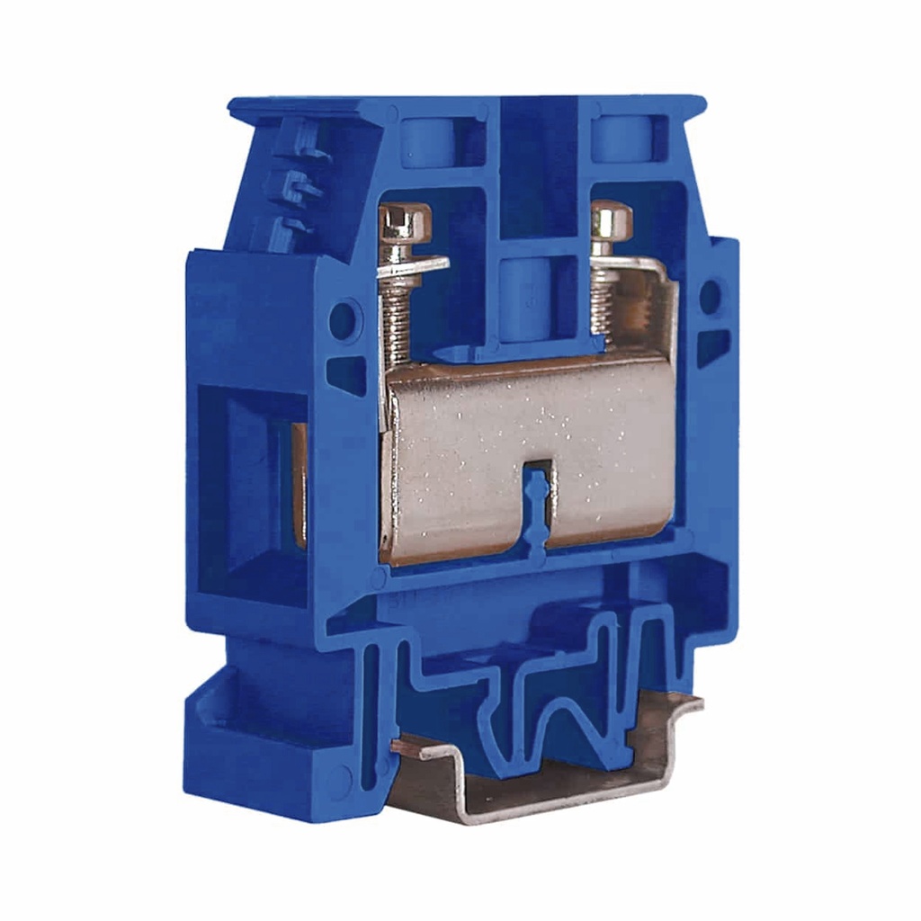 Exe Blue DIN Rail Screw Terminal Block, Screw Terminal Block With 125 Amp, 16-1 AWG, 600V, UL Rating, 16mm Width 