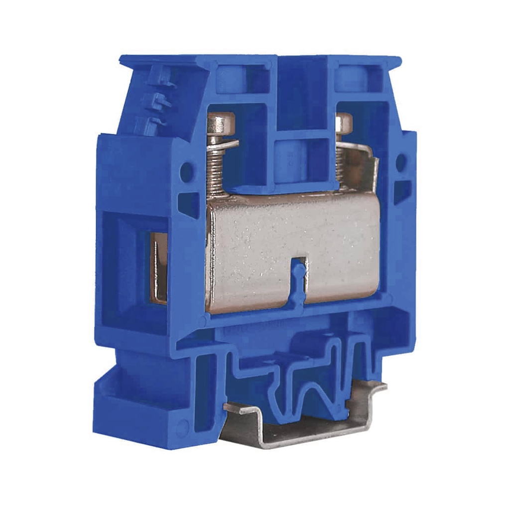 Exe Blue DIN Rail Screw Terminal Block, Screw Terminal Block With 130 Amp, 16-1 AWG, 600V, UL Rating, 18mm Width 