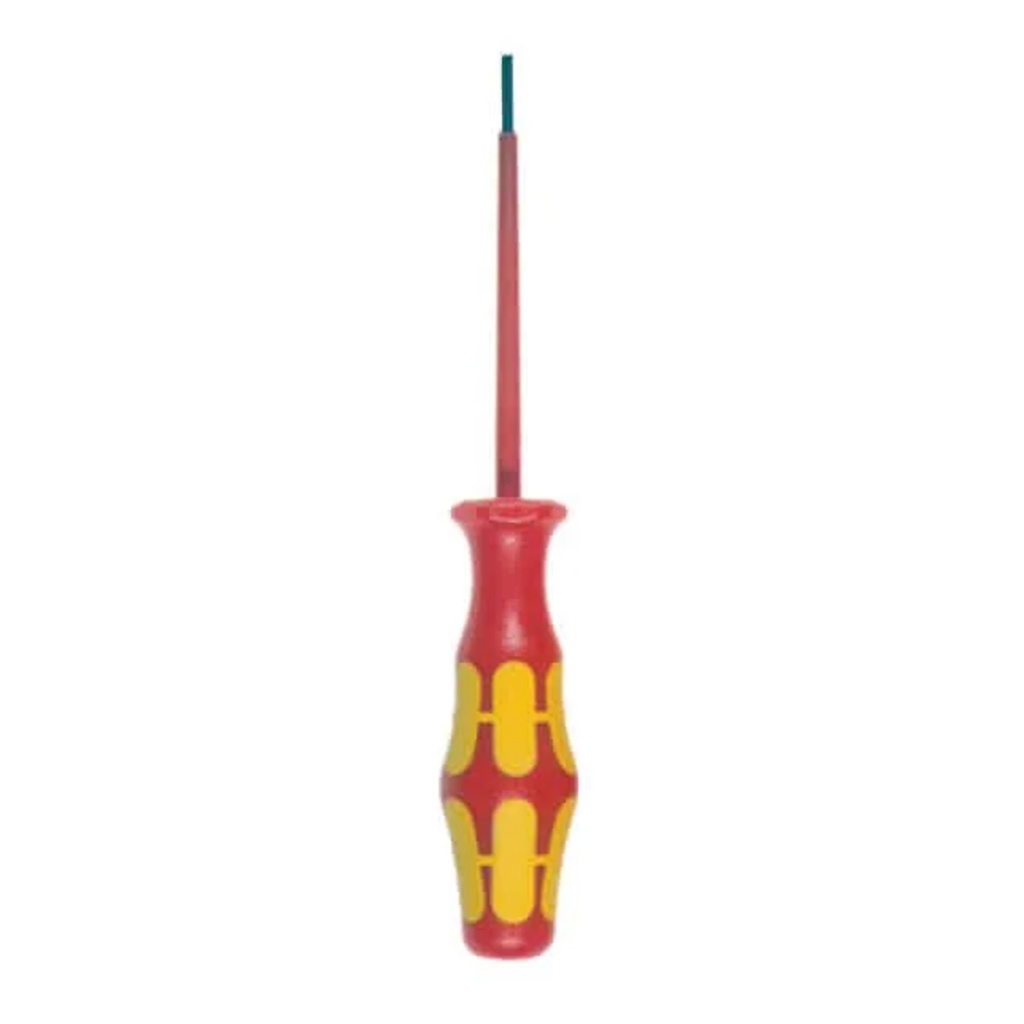 Screwdriver with Red/Yellow Handle, Insulated shaft, 6.30 Long