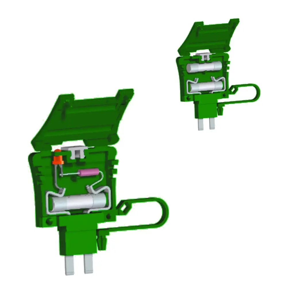 Fuse Holder Cartridge For Use With DIN Rail Terminal Blocks, 5x20 Fuse