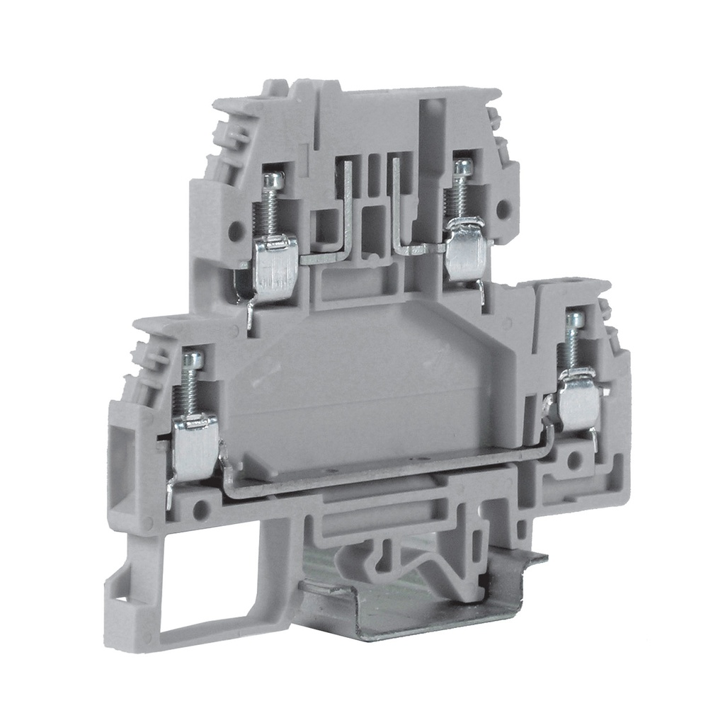 2 Level Blade Fuse Terminal Block, DIN Rail Mount, Accepts Blade Fuse On Upper Level, 