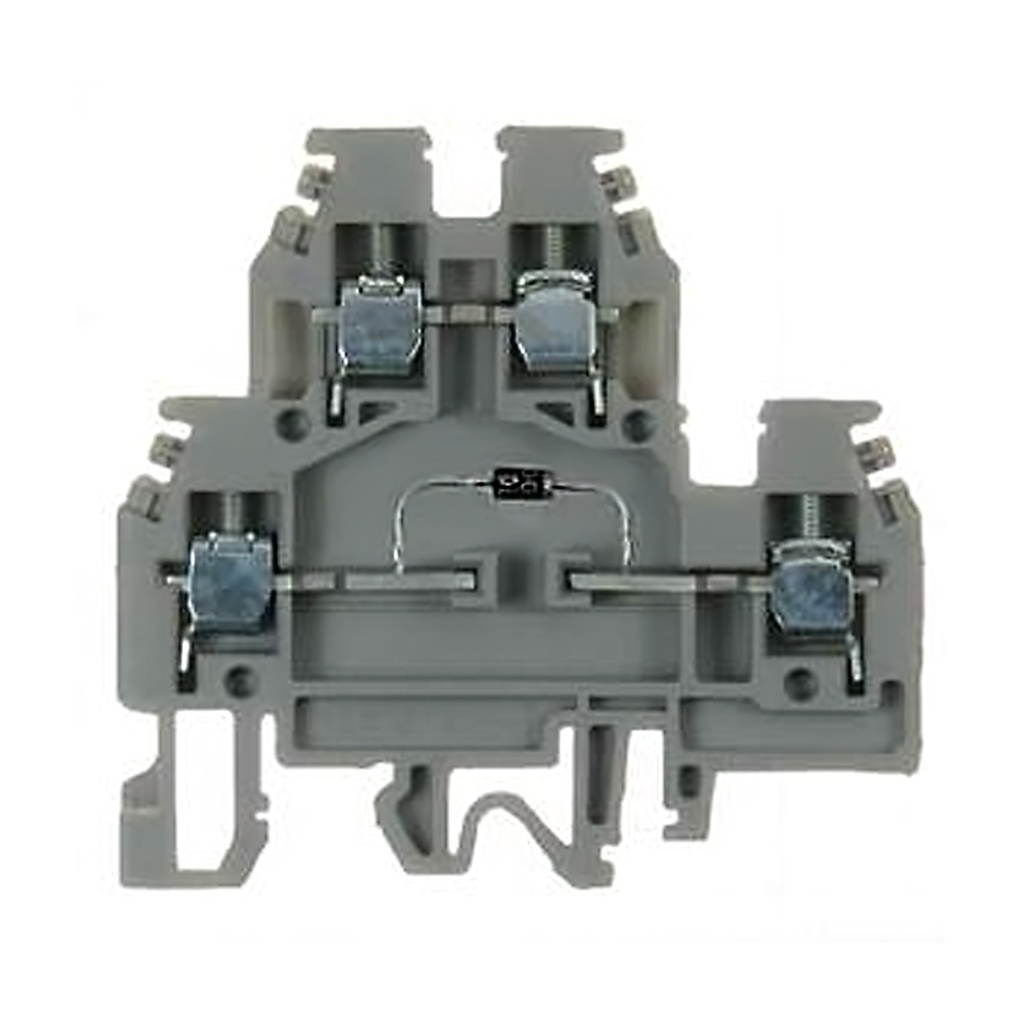 2 Level Terminal Block With A Reverse Polarity Protection Diode, 1N4007 On The Bottom Level