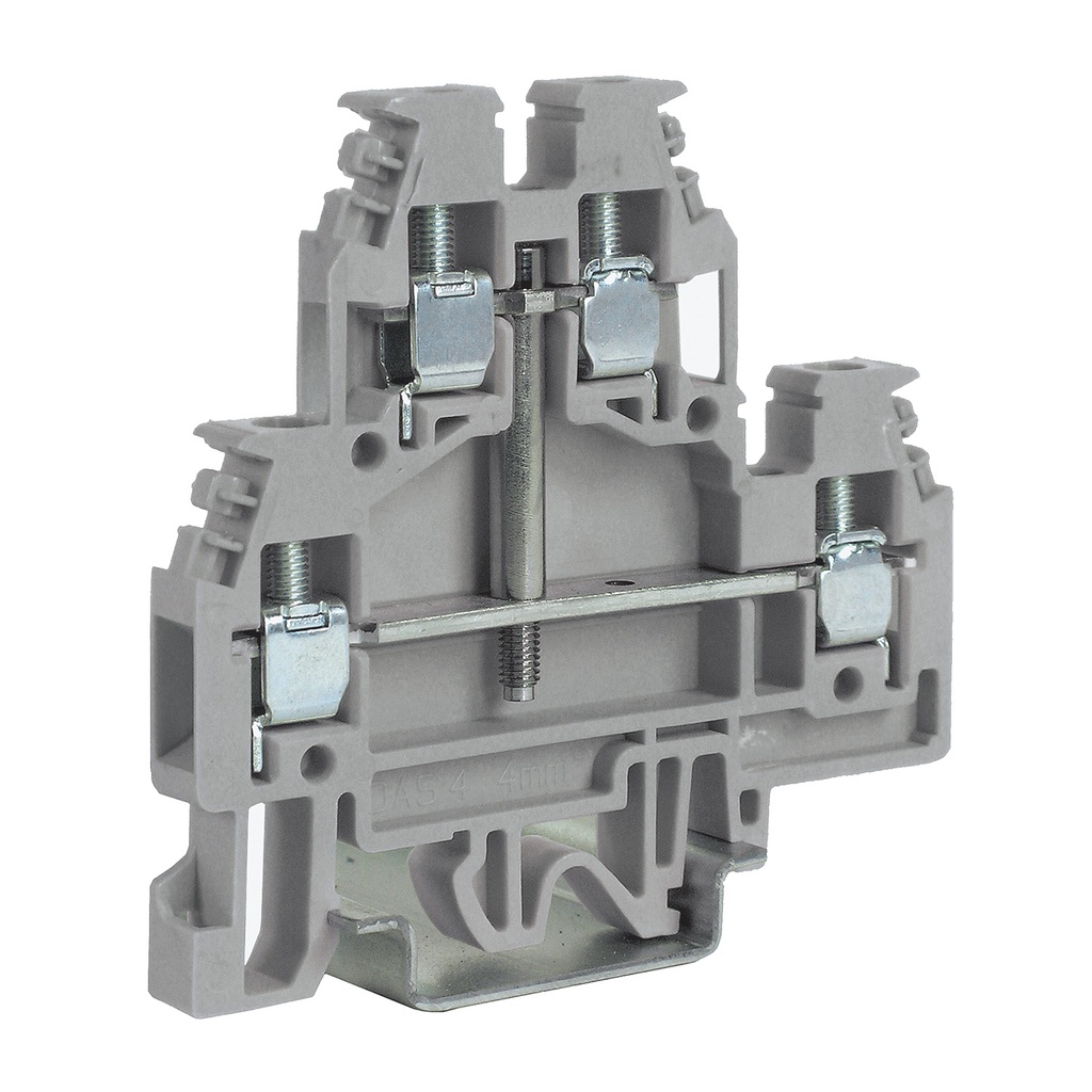 2 Level Terminal Block, DIN Rail Mount, With A Jumper Between the Upper and Lower Level, Screw Clamp, 24-10AWG