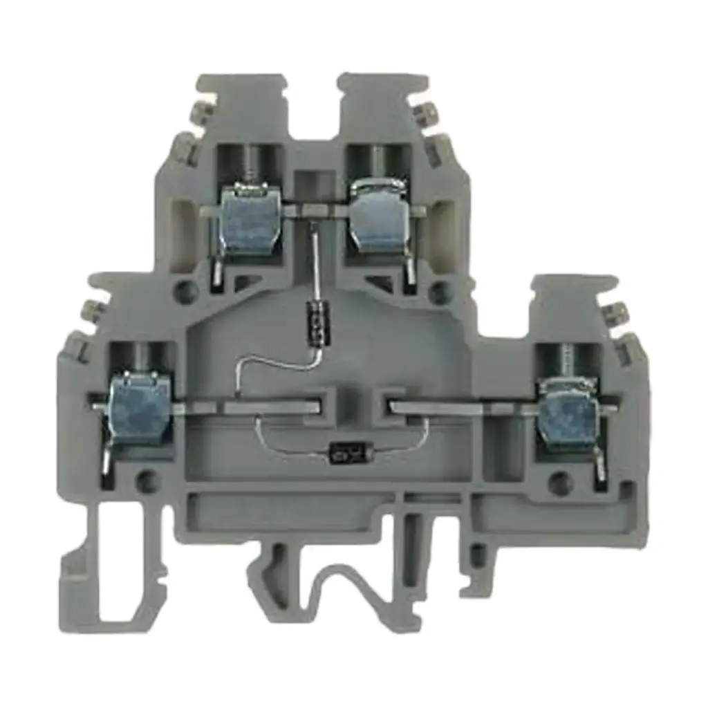 Screw Clamp 2-Level Terminal Block with 2 diodes for Lamp test circuit