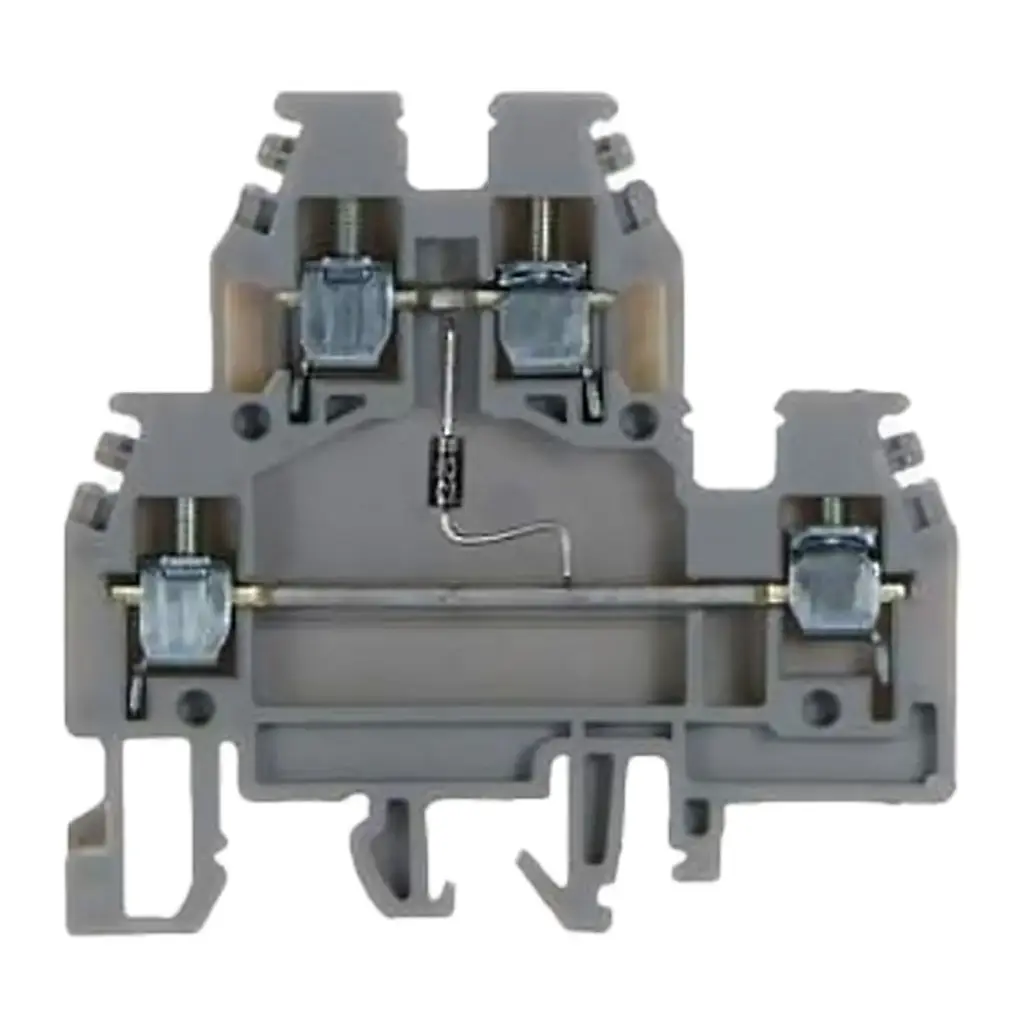 Screw Clamp 2-Level Terminal Block with 12Vdc Suppression Diode