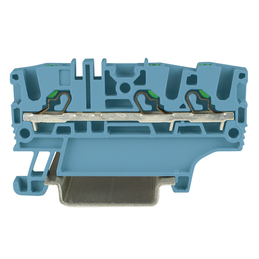 Terminal Block, Push-In, 3-Wire, 5.2mm Wide, 20A, 600V, 24-12AWG, Blue, Hazardous Location