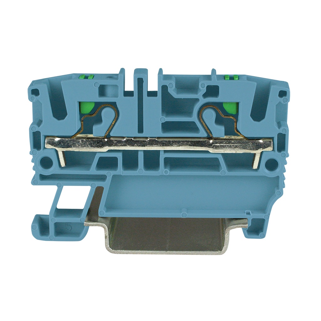 Hazardous Location Push In Terminal Block, 2 Wire, DIN Rail Mount, Ex Rated, 6.2mm, Blue Housing, 