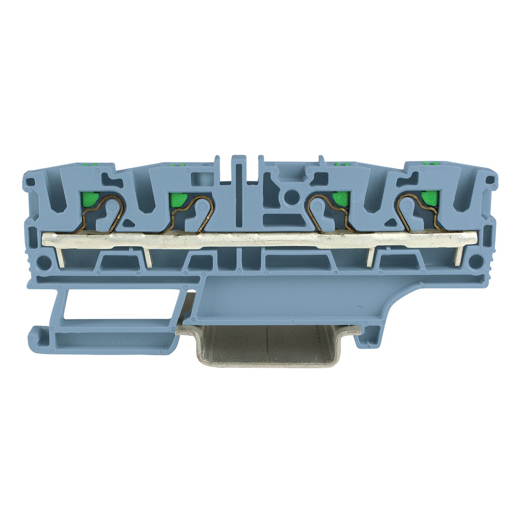 Hazardous Location Push In Terminal Block, 4 Wire, DIN Rail Mount, Ex Rated, 6.2mm, Blue Housing, 