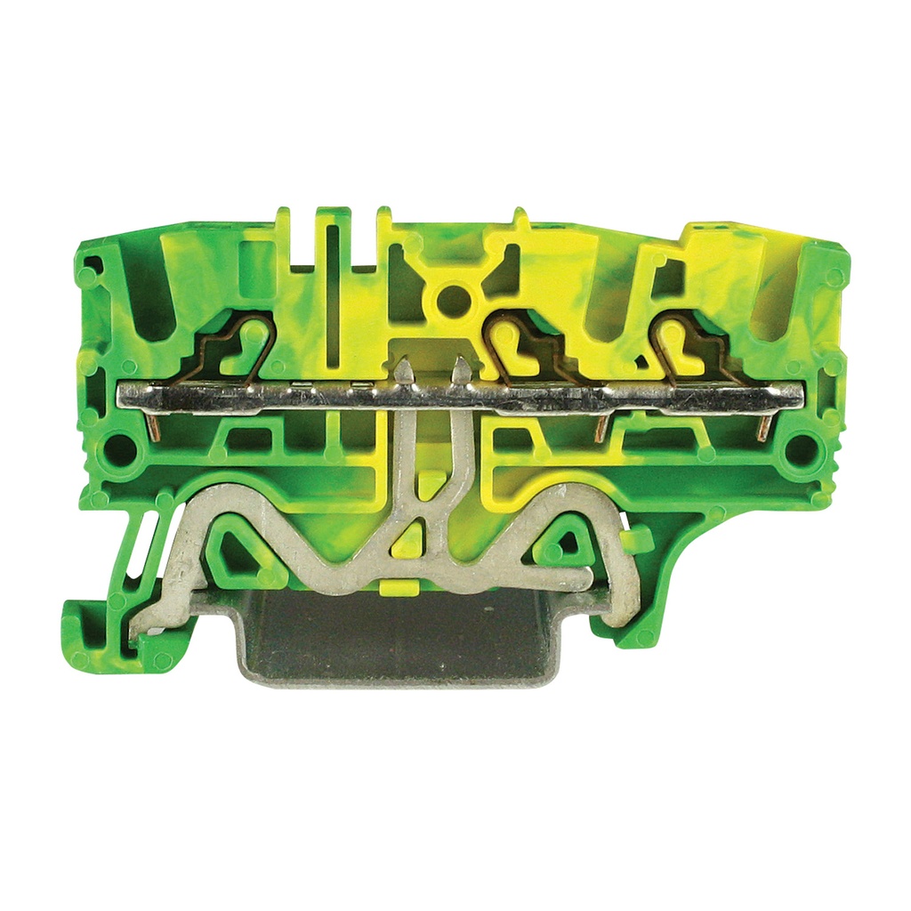 Ground Terminal Block, Push-In Connection Ground Terminal Block For 3 Wires, DIN Rail Mount, 24-12 AWG, 5.2mm, 