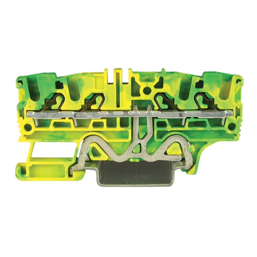 Ground Terminal Block, Push-In Connection Ground Terminal Block For 4 Wires, DIN Rail Mount, 24-12 AWG, 5.2mm, 