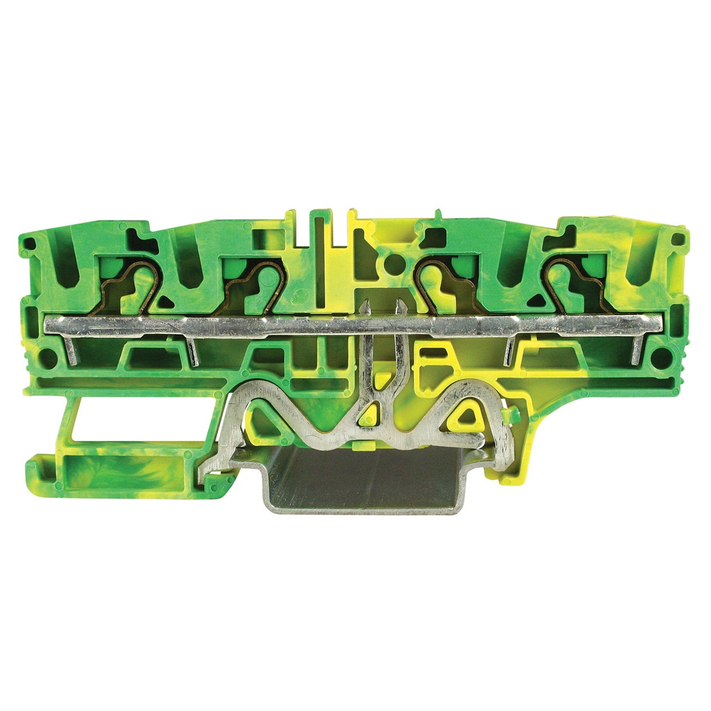 Ground Terminal Block, Push-In Connection Ground Terminal Block For 4 Wires, DIN Rail Mount, 24-10 AWG, 6.2mm, 
