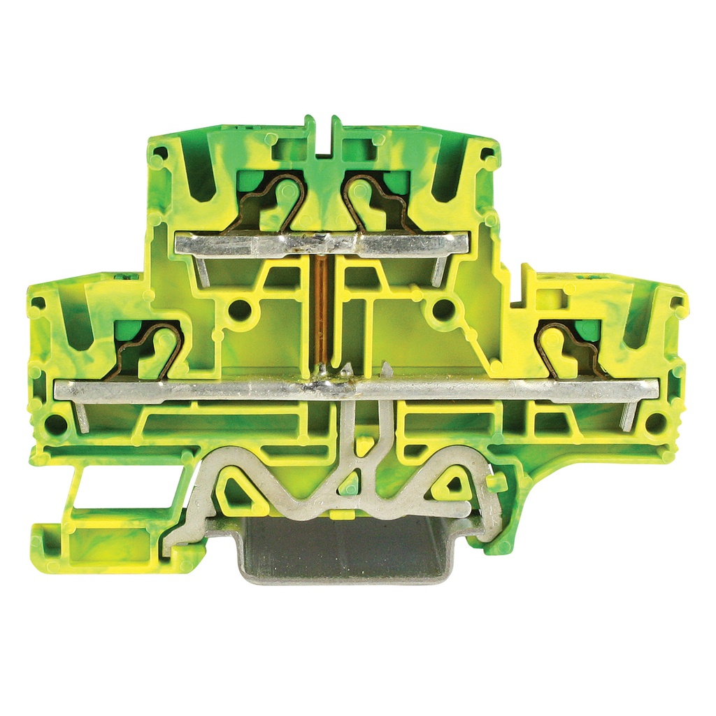 2 Level Push-In Ground Terminal Block, 24-10 AWG, UL