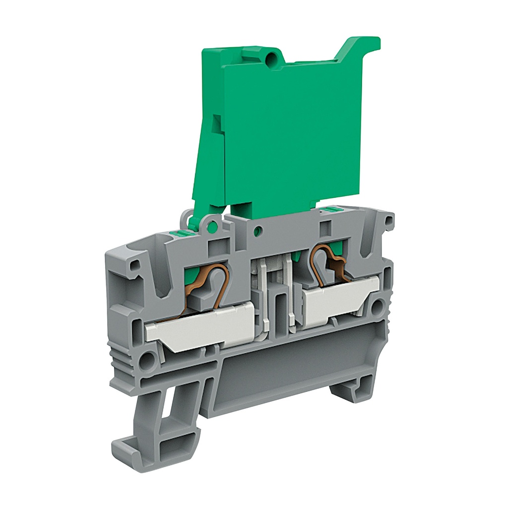 DIN Rail Fuse Terminal Block With 115V And 230V LED Blown Fuse Indication, And Push-in Connections, 6.3A, 600V, UL, 