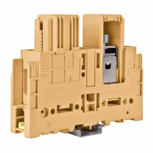 High Current Terminal Block, DIN Rail Mount, 300 Amp Feed Through Terminal Block, 1 AWG to 350MCM,  1000V IEC Rating, 