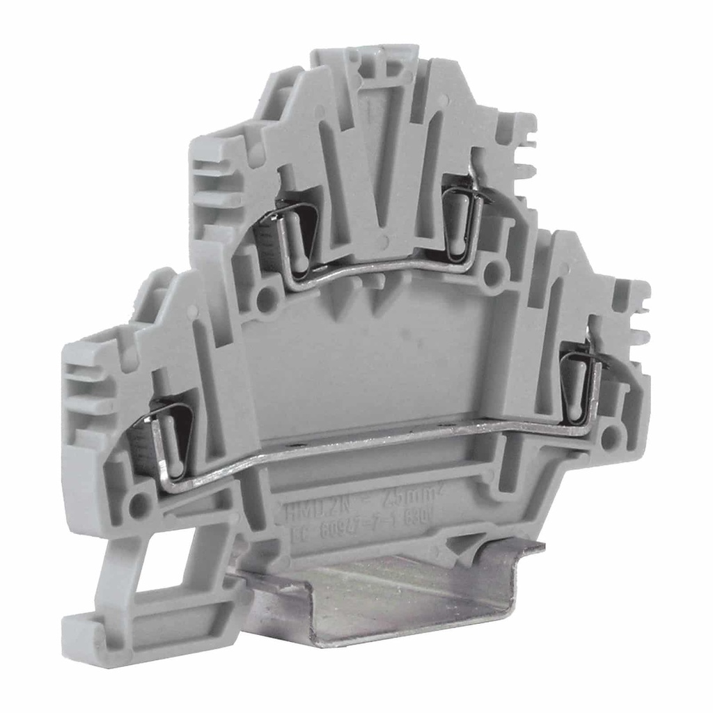 Spring Clamp 2-Level Feed-Thru Terminal Block, 26-14 AWG, (Ex)i