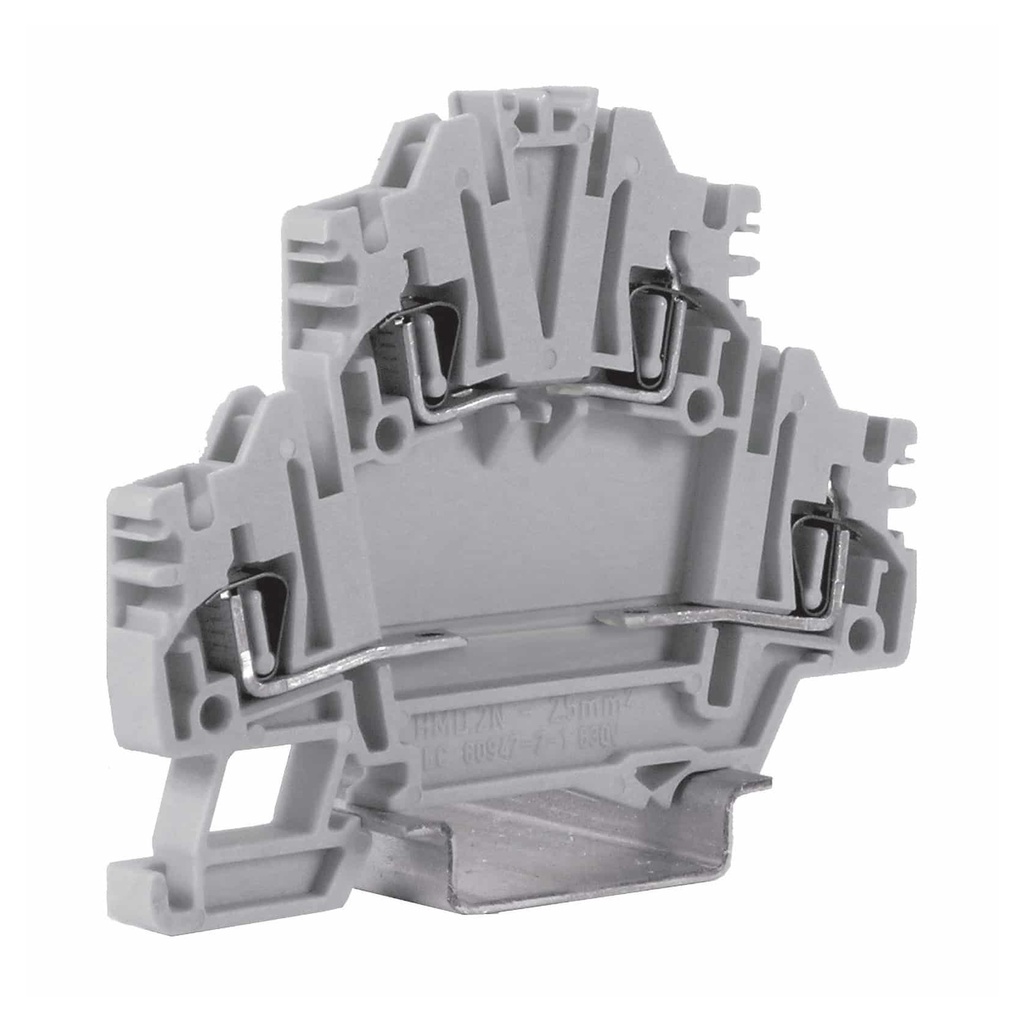 Spring Clamp 2-Level Terminal Block, 5.2mm deep , supports components